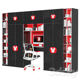 Trueliving 5 Door Fitted Brown wardrobes Laminated Finish & PU Finish with Drawers 8Ft *2Ft *9Ft -2438.4MM X 609MM X 2743.2MM)